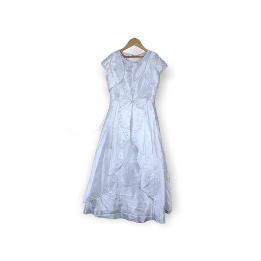Sweet Darlings White Layered Formal Dress and Bolero Age 8