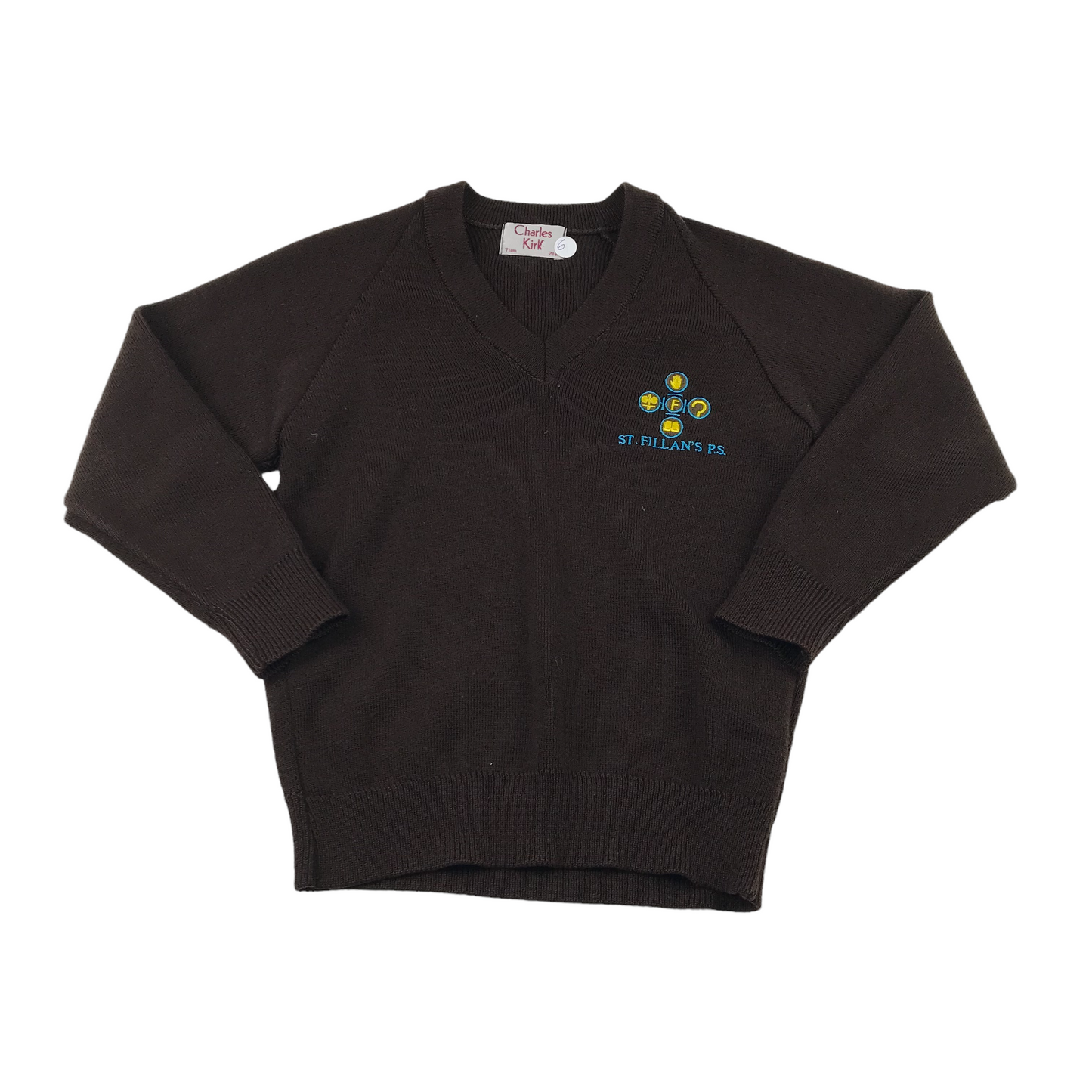 St. Fillan's Primary Brown Jumper with V-neck