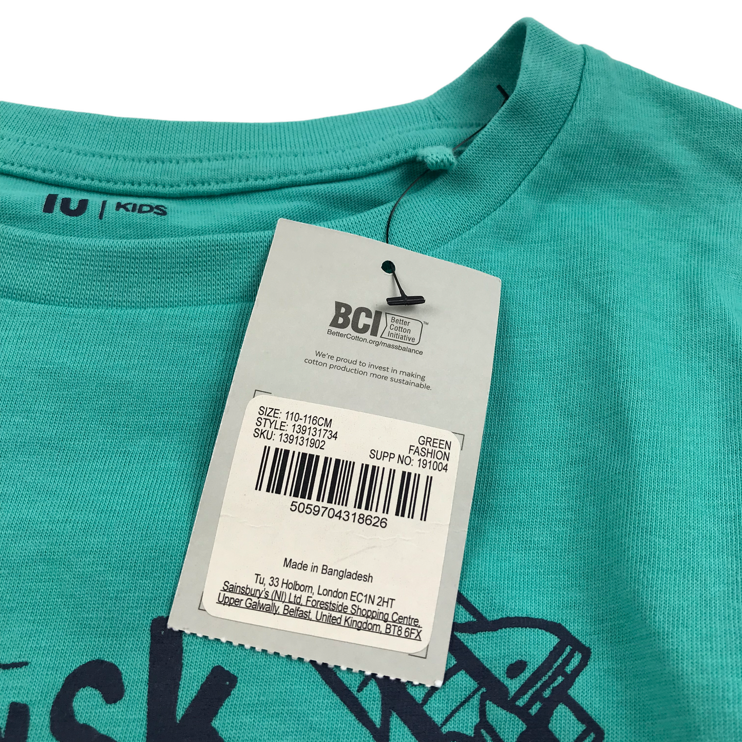 Tu Blueish Green Ask Grandma Anything Print T-shirt Age 5