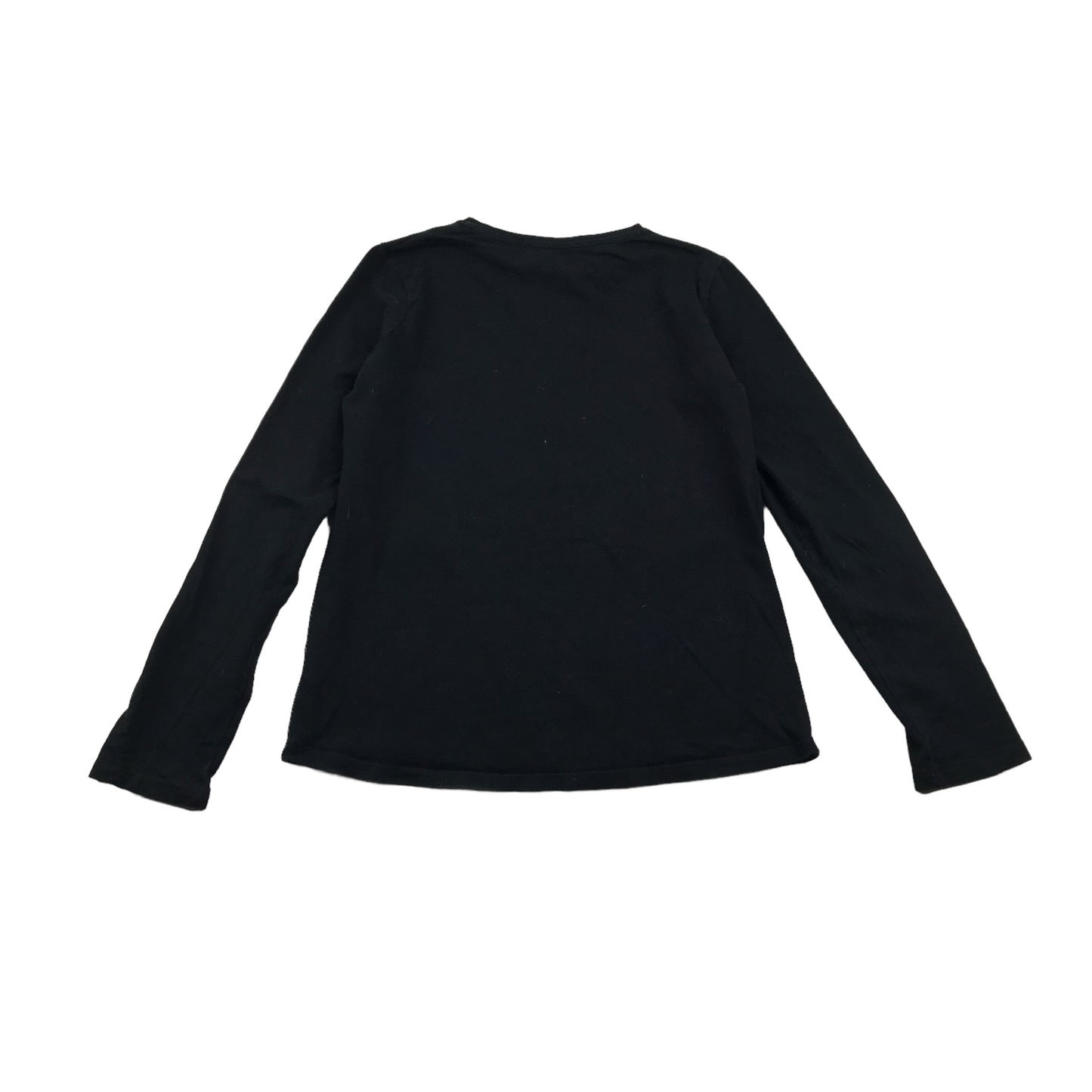 F&F Black Long Sleeve Turquoise Flip Sequin BOO T-shirt Age 12