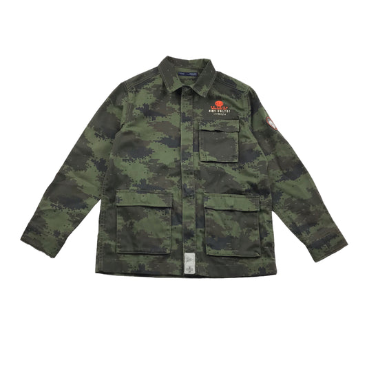 Next Khaki Green Pixelated Camo Shirt Age 8