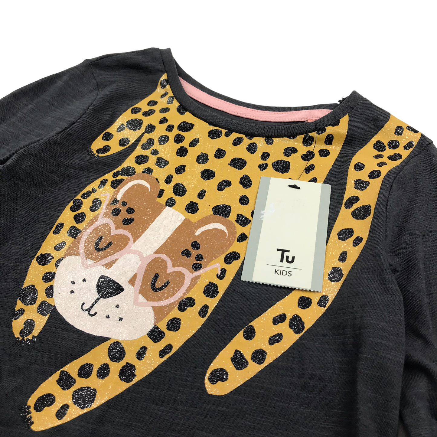 Tu Dark Grey Leopard Long Sleeve T-shirt Age 4