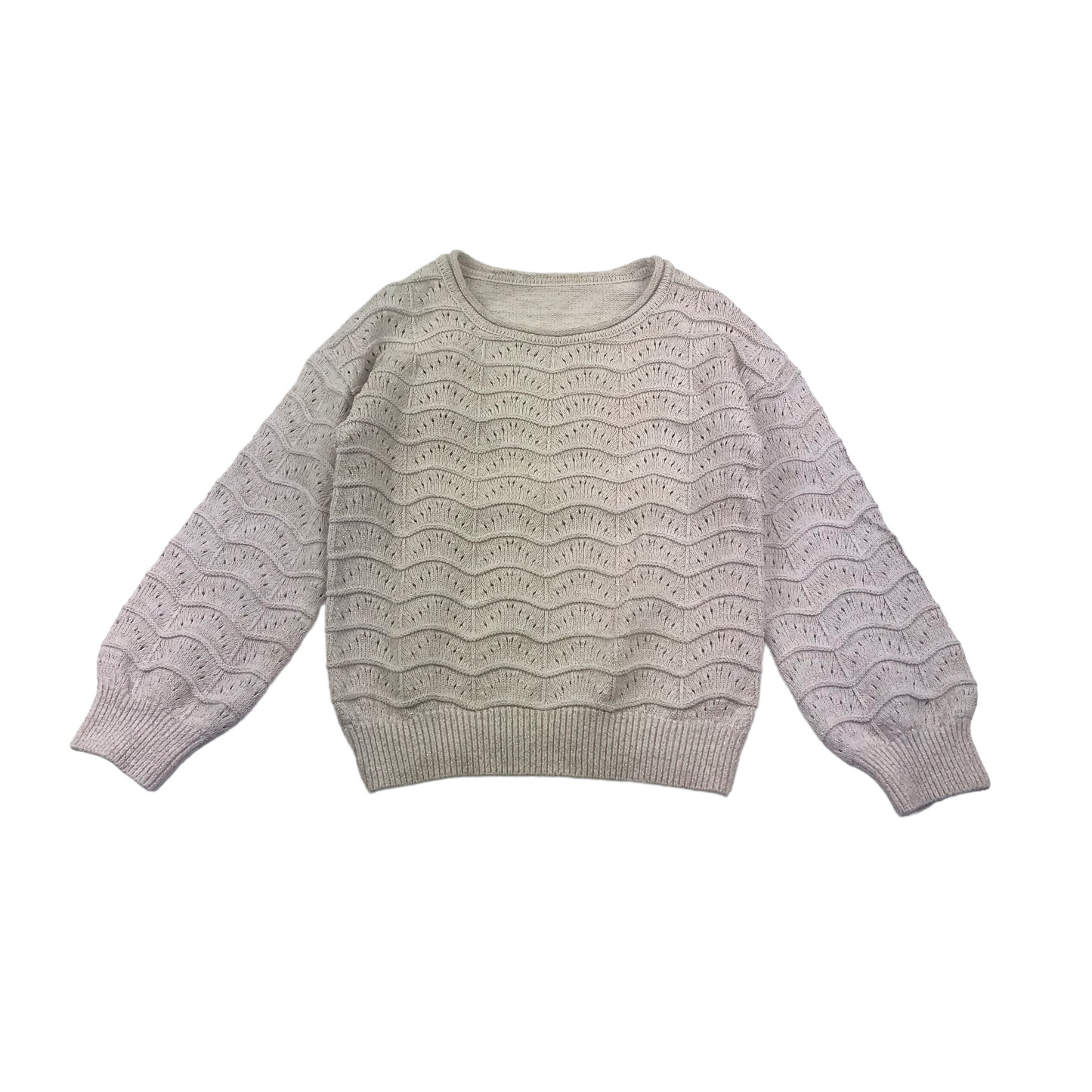 Nutmeg White and Golden Sparkly Knitted Jumper Age 7
