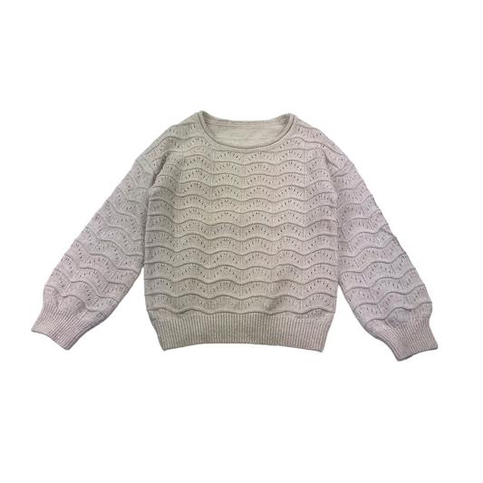 Nutmeg White and Golden Sparkly Knitted Jumper Age 7
