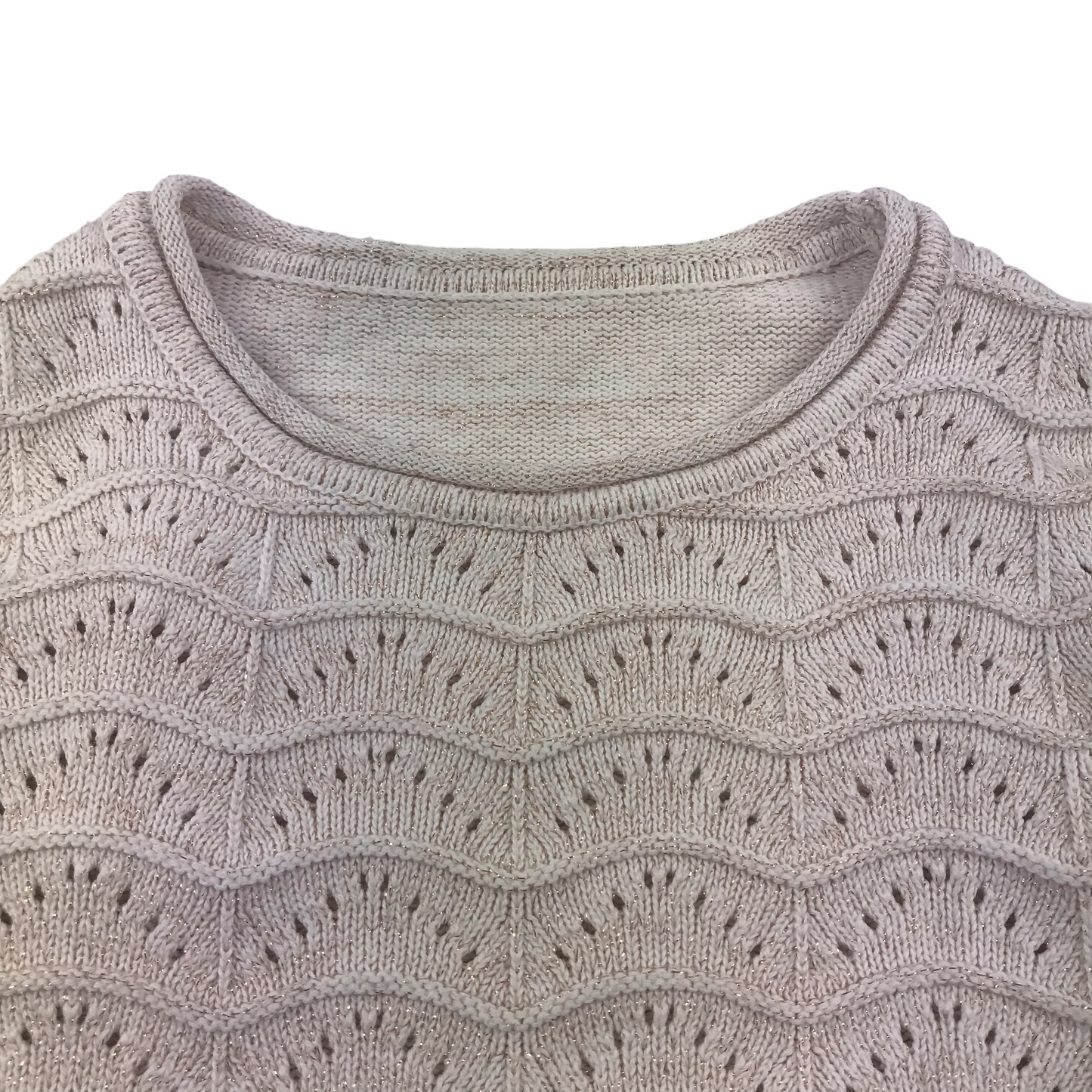 Nutmeg White and Golden Sparkly Knitted Jumper Age 7