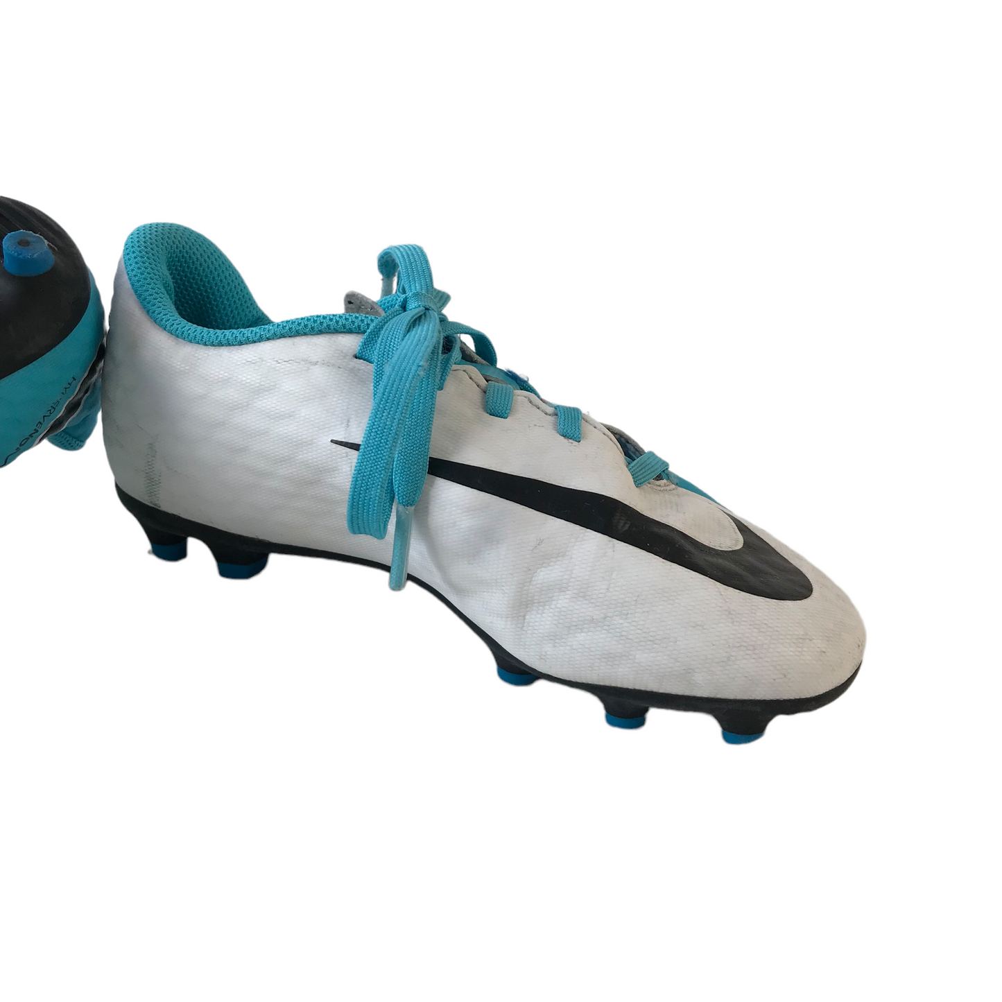 Nike Hypervenom Phade III Blue and White Football Boots Size UK 12C junior