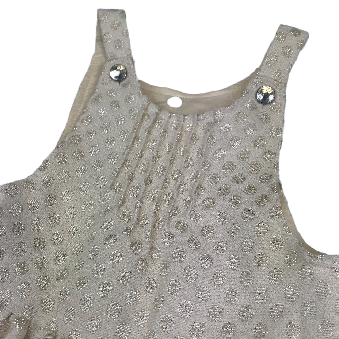 Matalan White and Golden Pinafore Dress Age 4