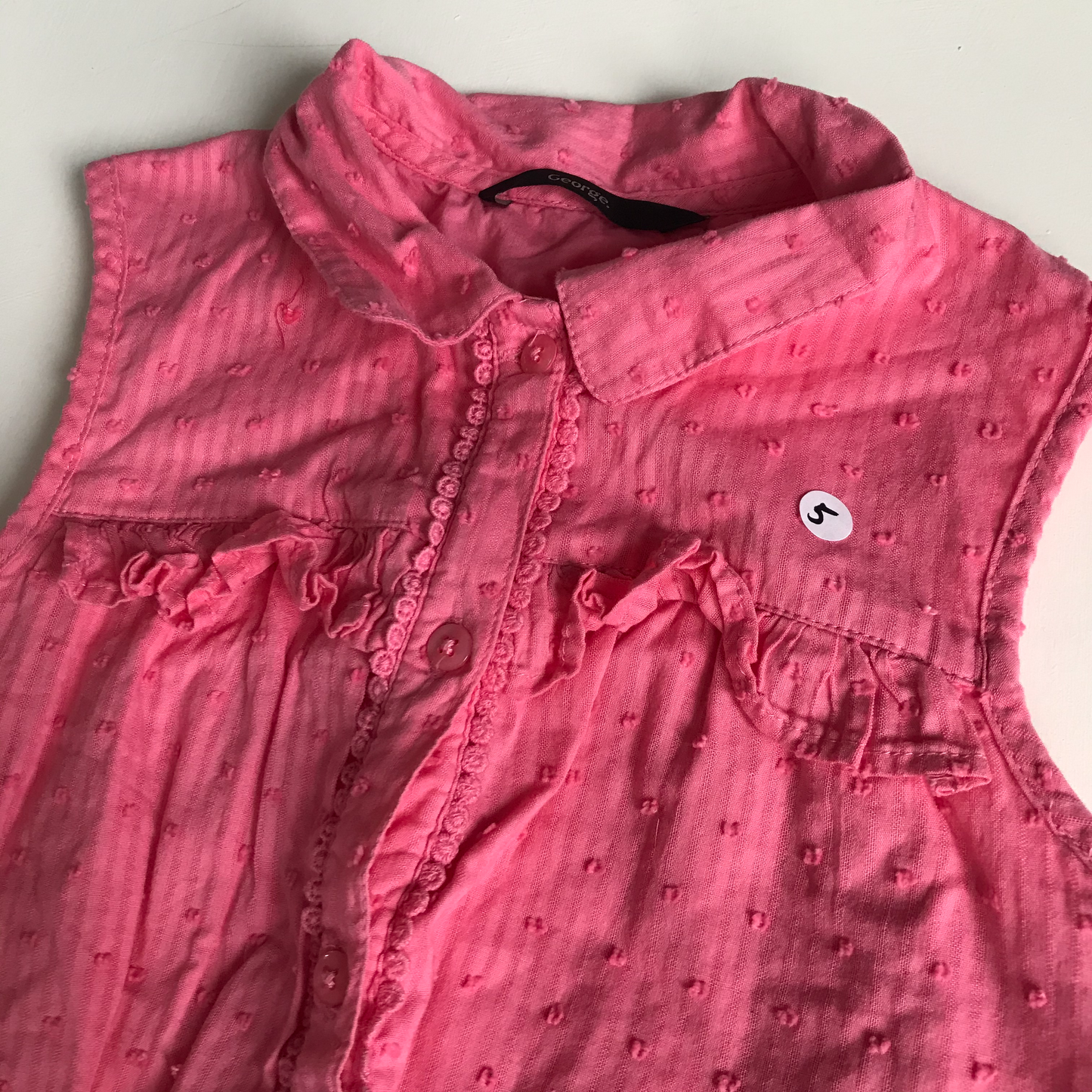 Dress - Pink with Collar - Age 5