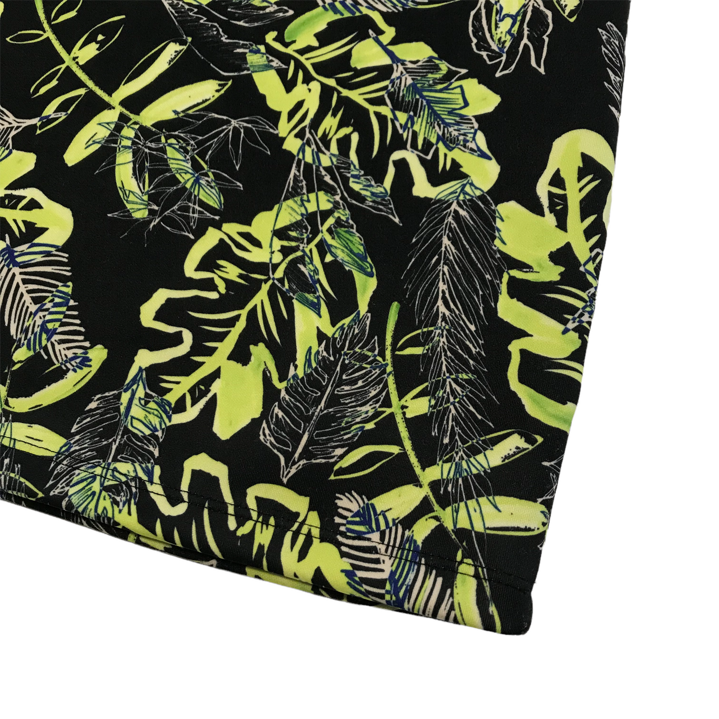 Primark Black and Neon Floral Jersey Skirt Woman Size 10