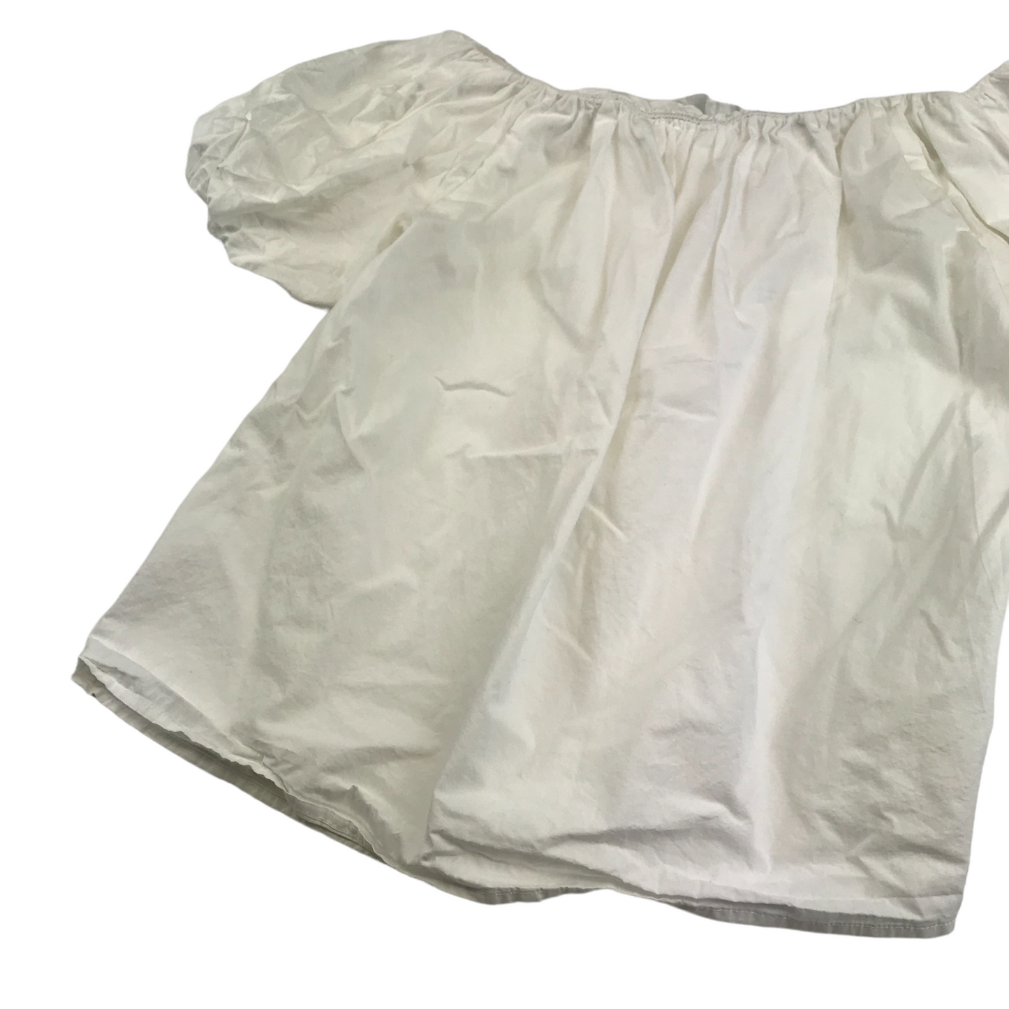Primark White Puffy Sleeve Blouse Top Women's Size 10
