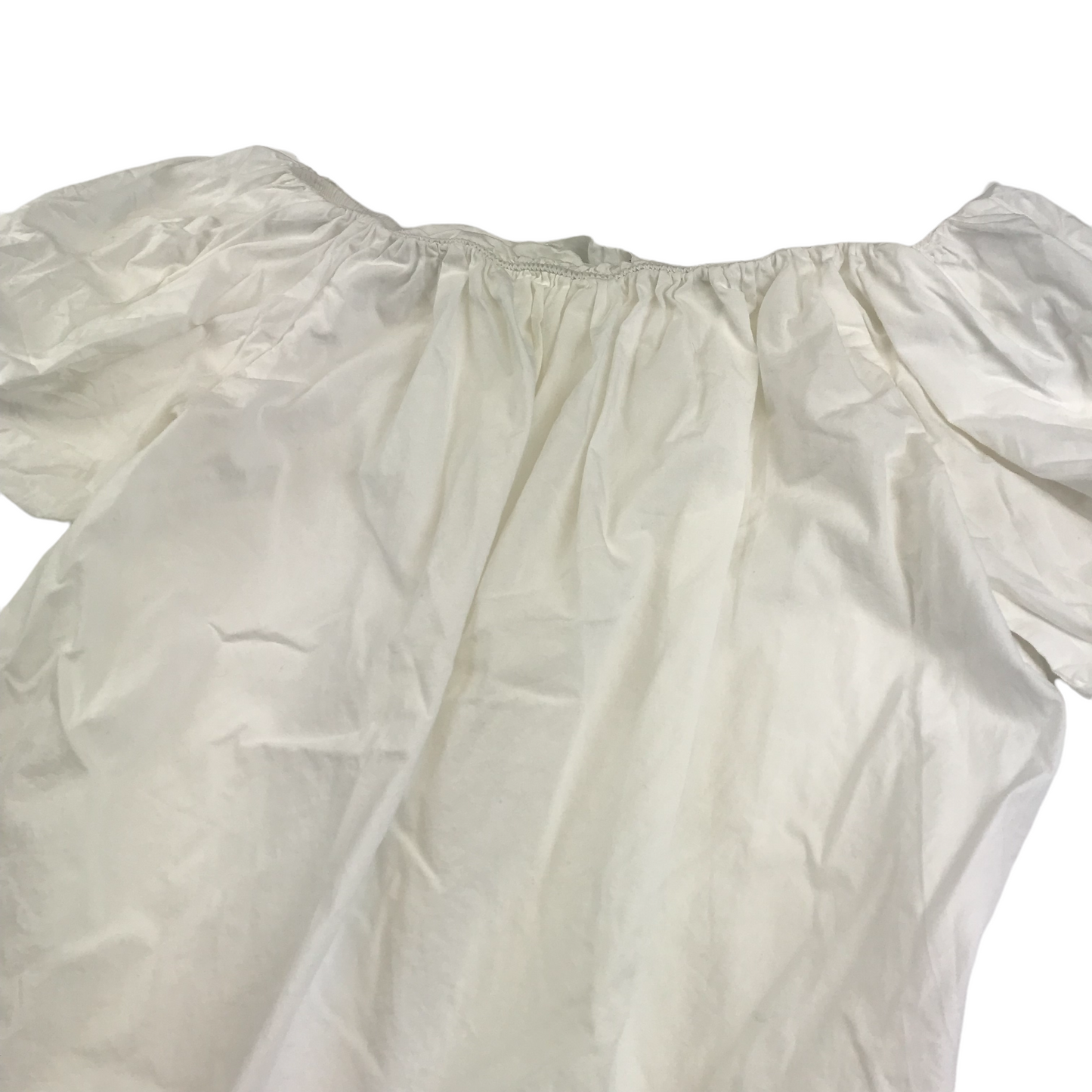 Primark White Puffy Sleeve Blouse Top Women's Size 10