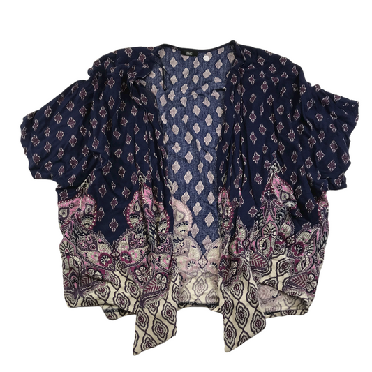 F&F Navy Blue Pattern Printed Open Throw Women's Size 12