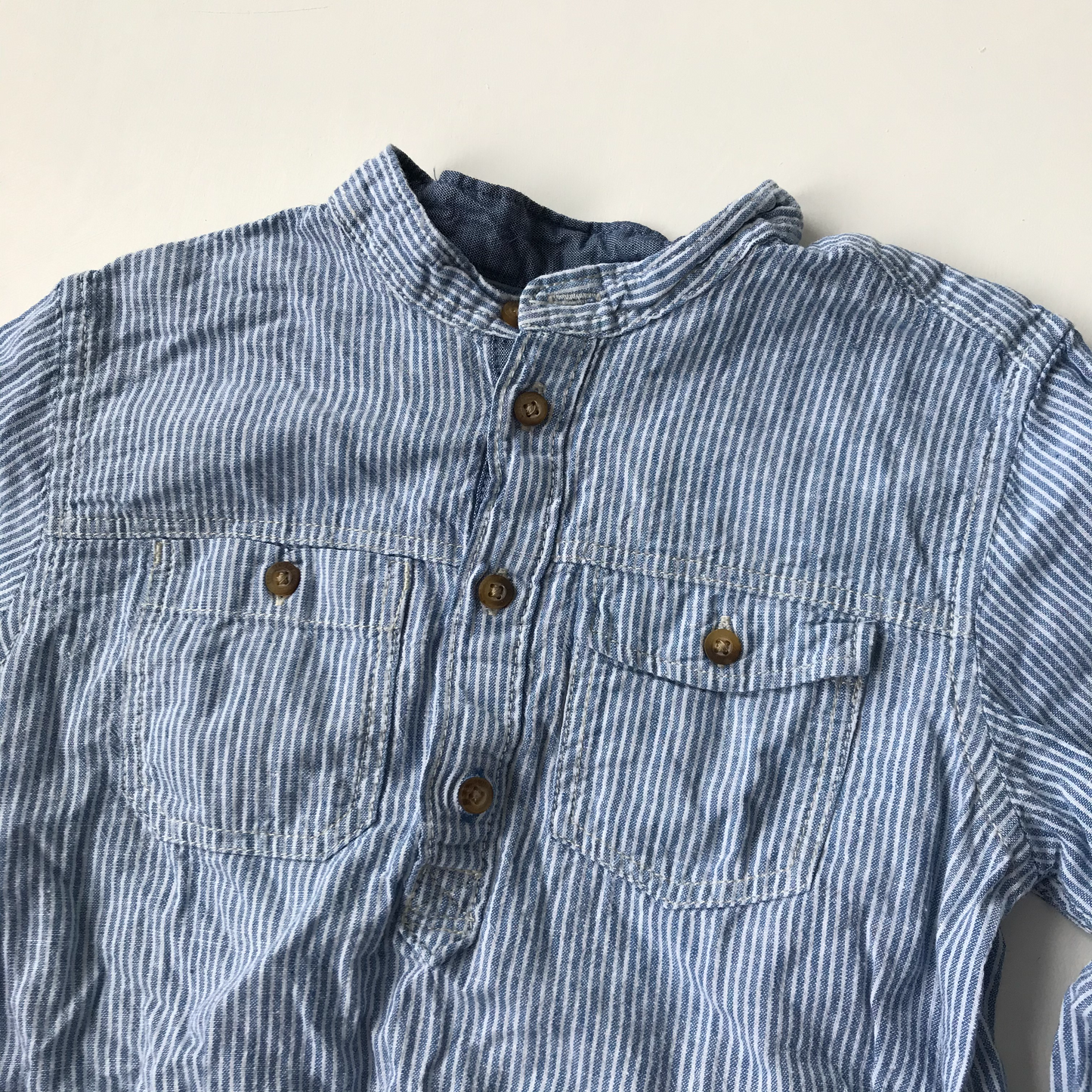 Shirt - Light Blue with Short Collars - Age 6