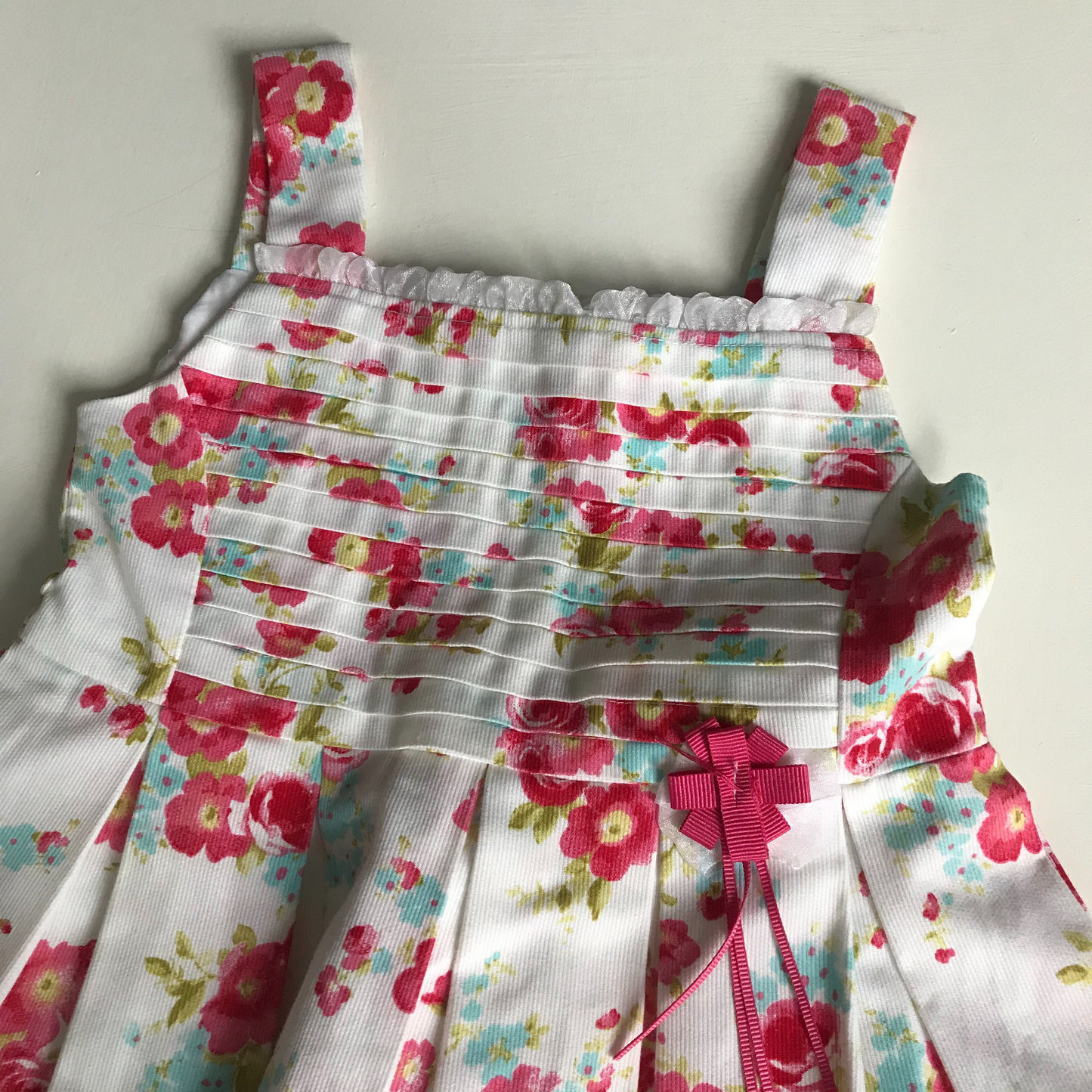 Dress - White Floral - Age 5