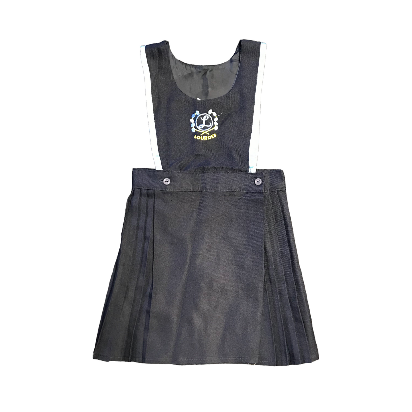 Lourdes Primary Navy Blue Pinafore Bib