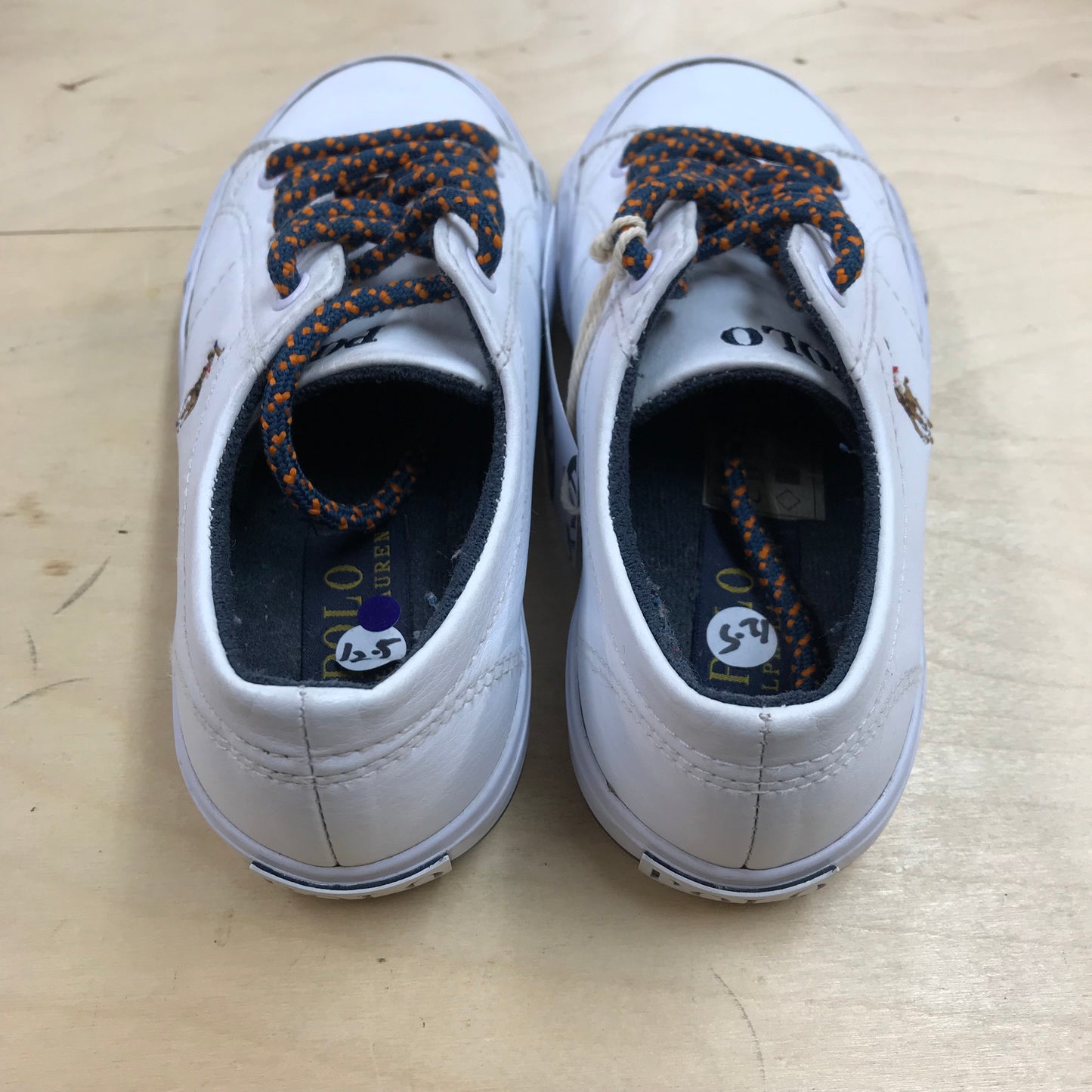 Ralph Lauren White Trainers Shoe Size 12.5 (jr)
