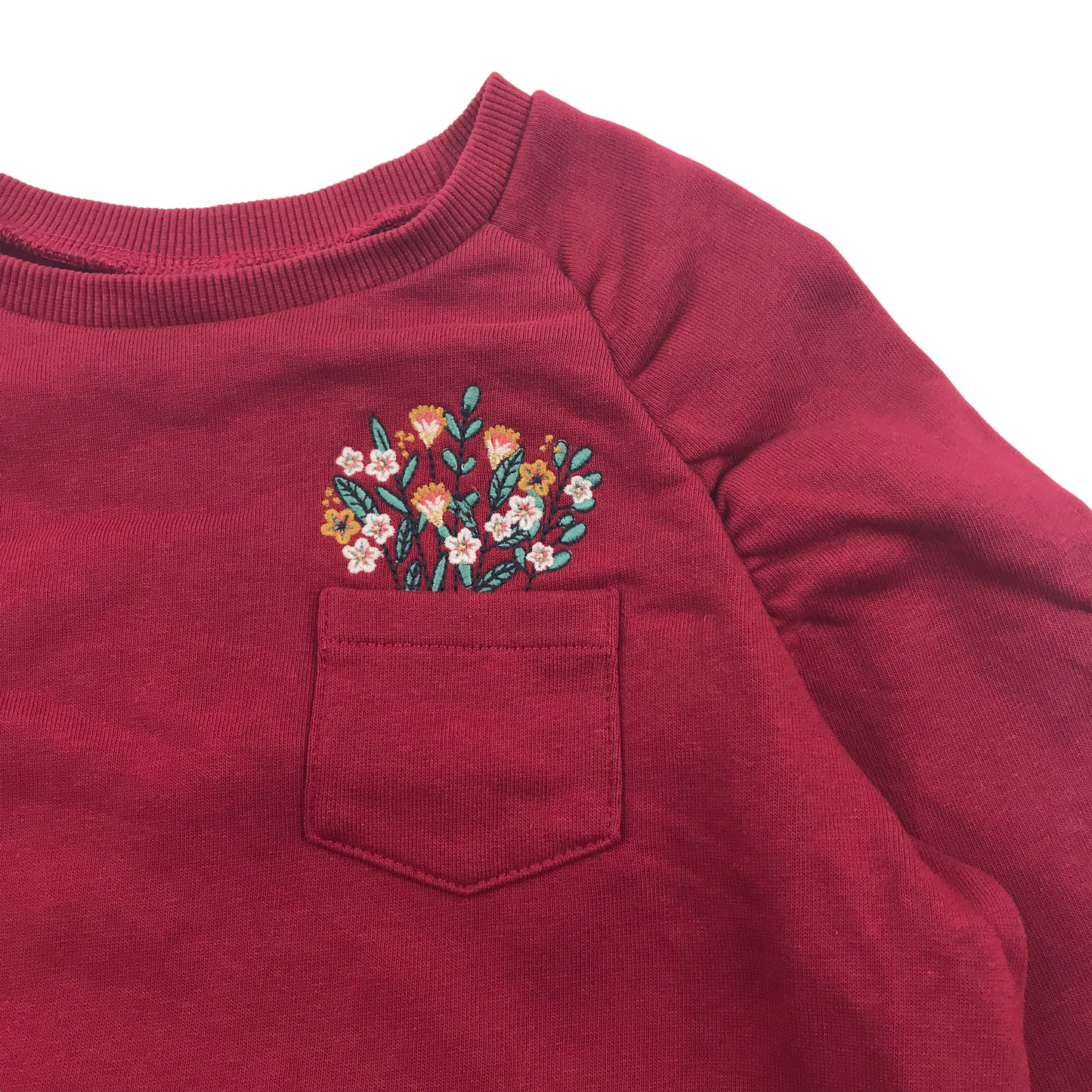 Tao Burgundy Floral Embroidery Sweater Jumper Age 10