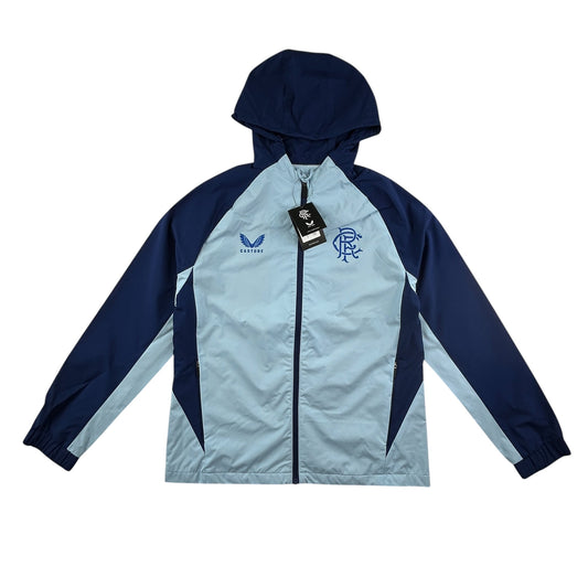 Castore Rangers FC Pro Players Training Rain Jacket - Light Blue