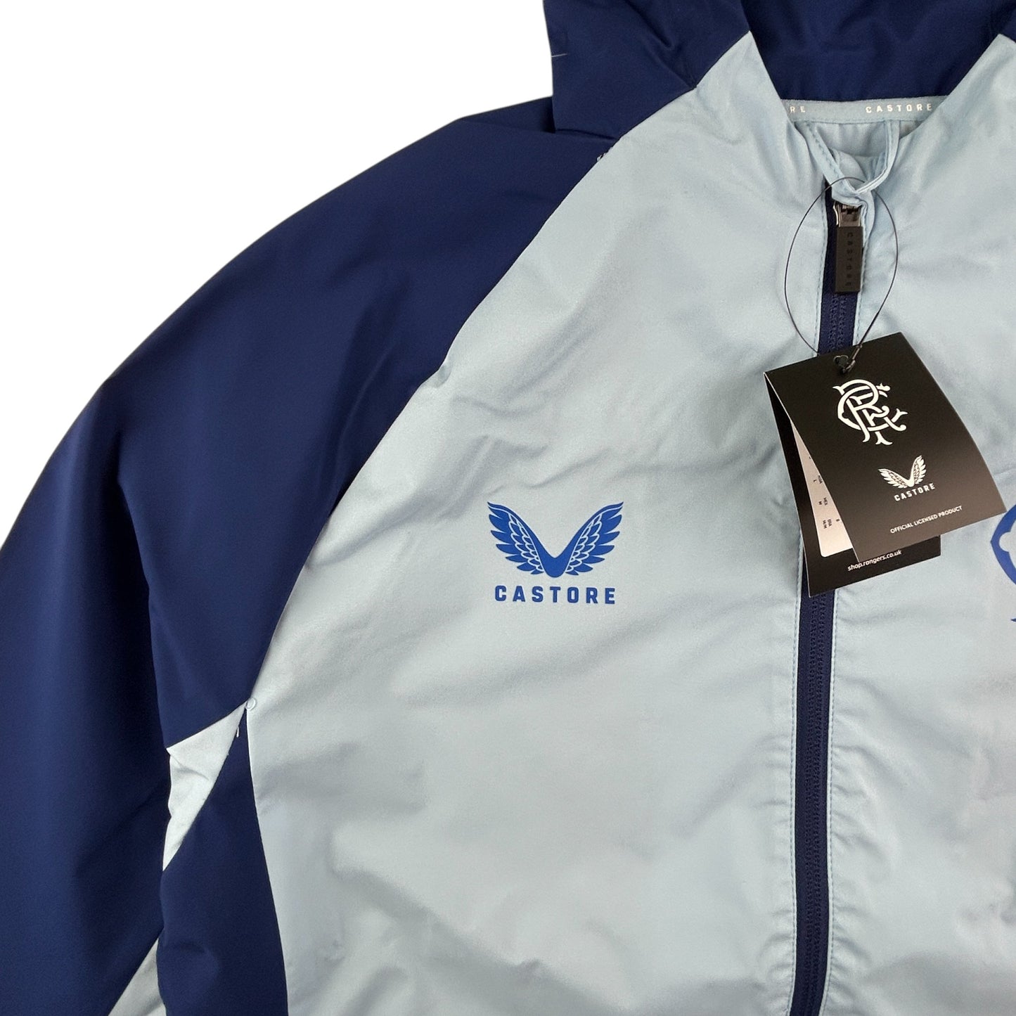 Castore Rangers FC Pro Players Training Rain Jacket - Light Blue