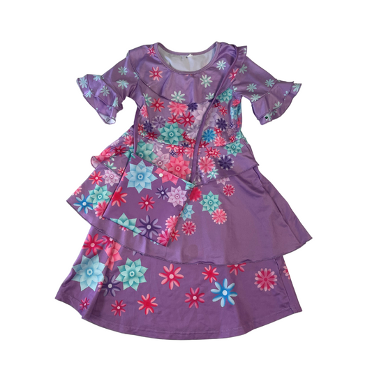 Disney Costume 4-5 Years Purple Floral Encanto Isabela Dress