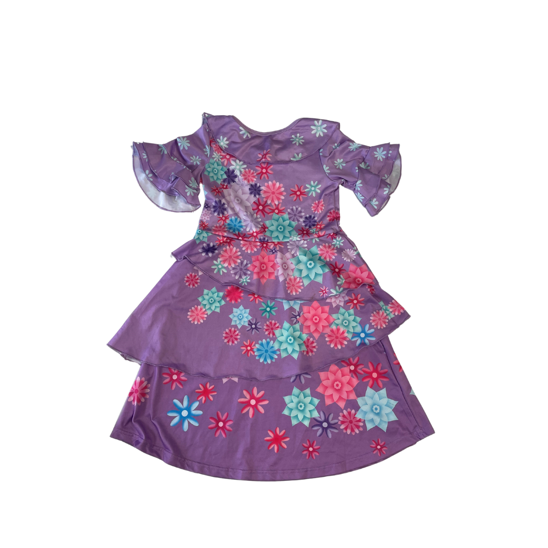 Disney Costume 4-5 Years Purple Floral Encanto Isabela Dress