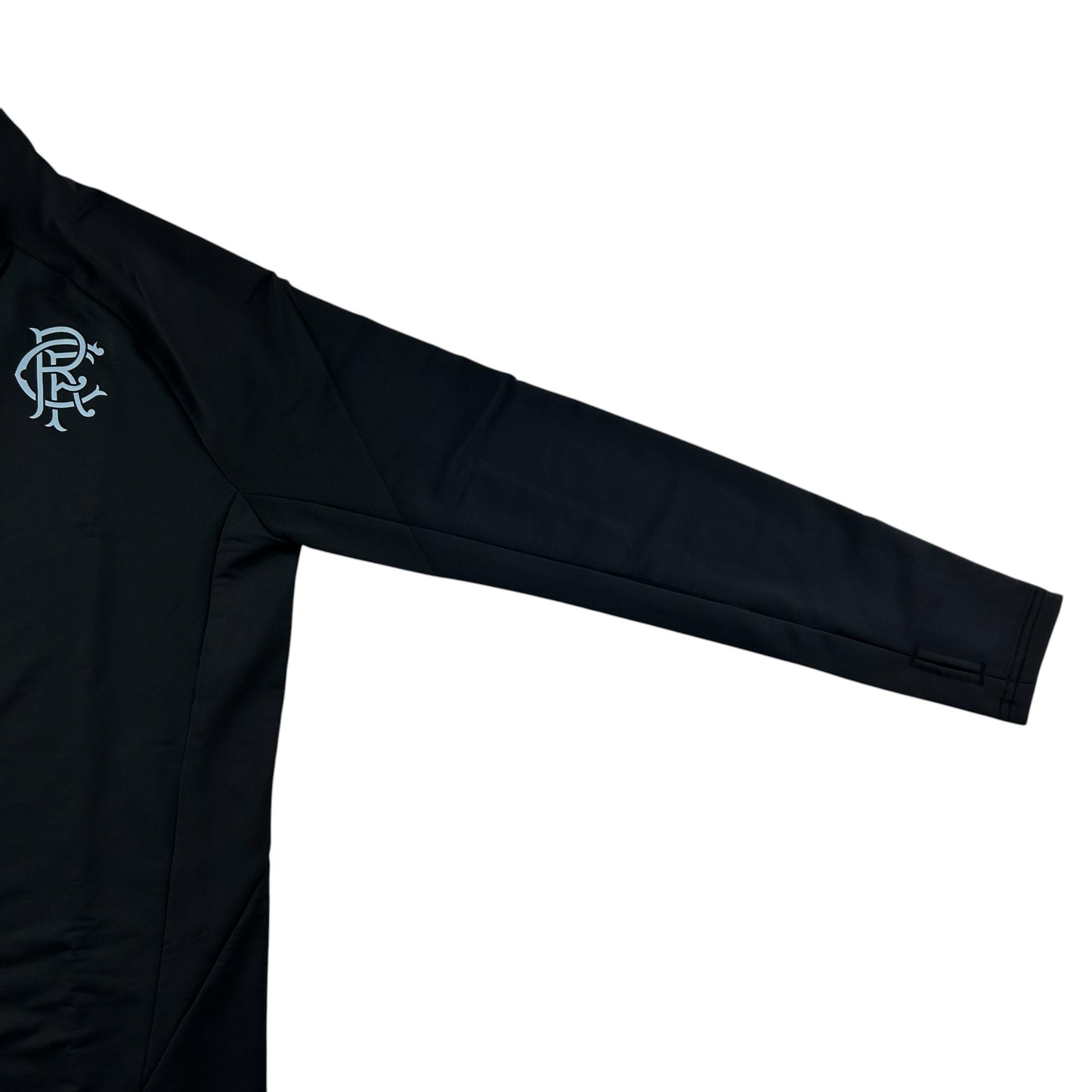 Castore Rangers FC Pro Coaches 1/4 Zip Training Top Black With Light Blue Logo