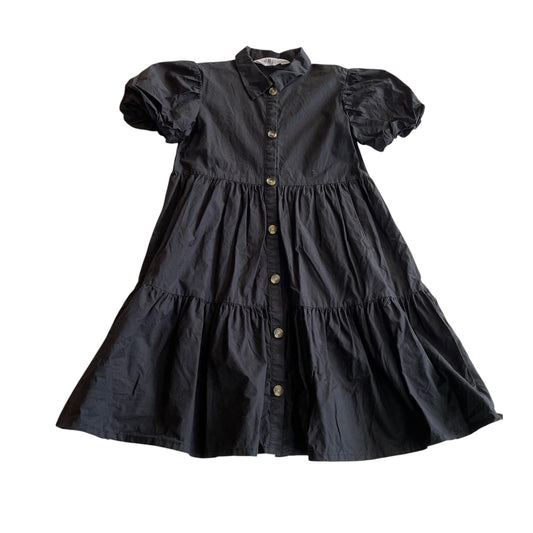 H&M dress 7-8 years black flared shirt collars button up cotton