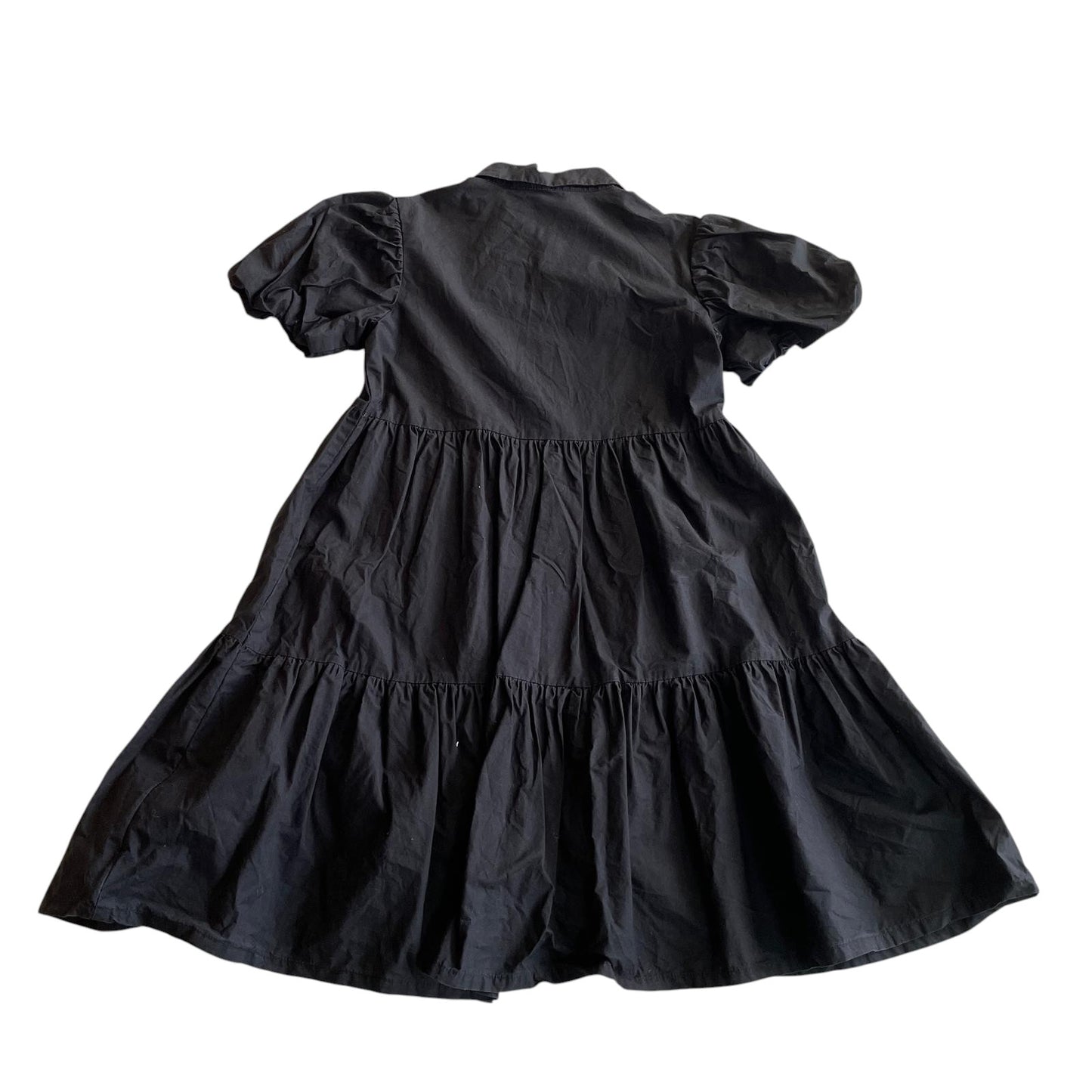 H&M dress 7-8 years black flared shirt collars button up cotton