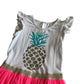 Mothercare dress 8-9 years white pineapple with pink mesh skirt