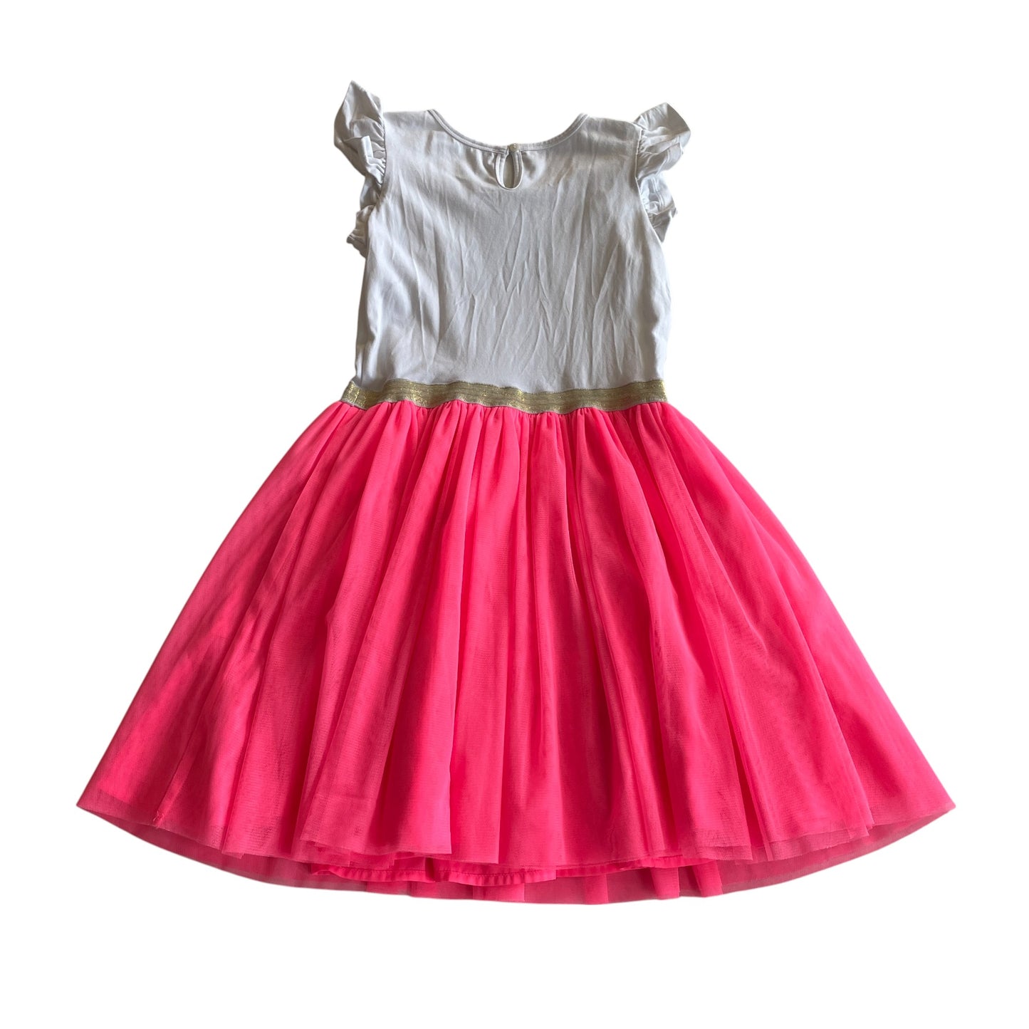 Mothercare dress 8-9 years white pineapple with pink mesh skirt