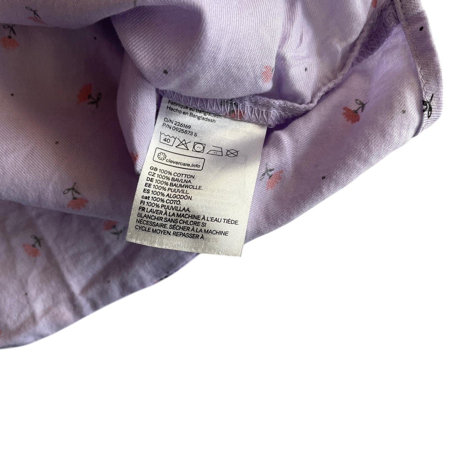 H&M dress 9-10 years lilac floral shirt dress with canvas belt cotton