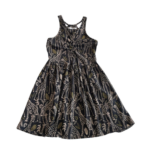 M&S dress 9-10 years black giraffe print sleeveless