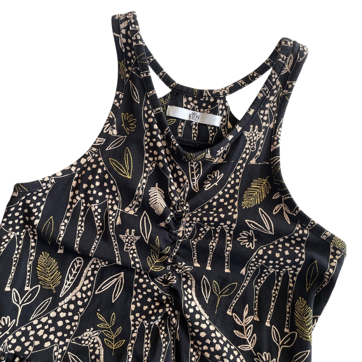 M&S dress 9-10 years black giraffe print sleeveless