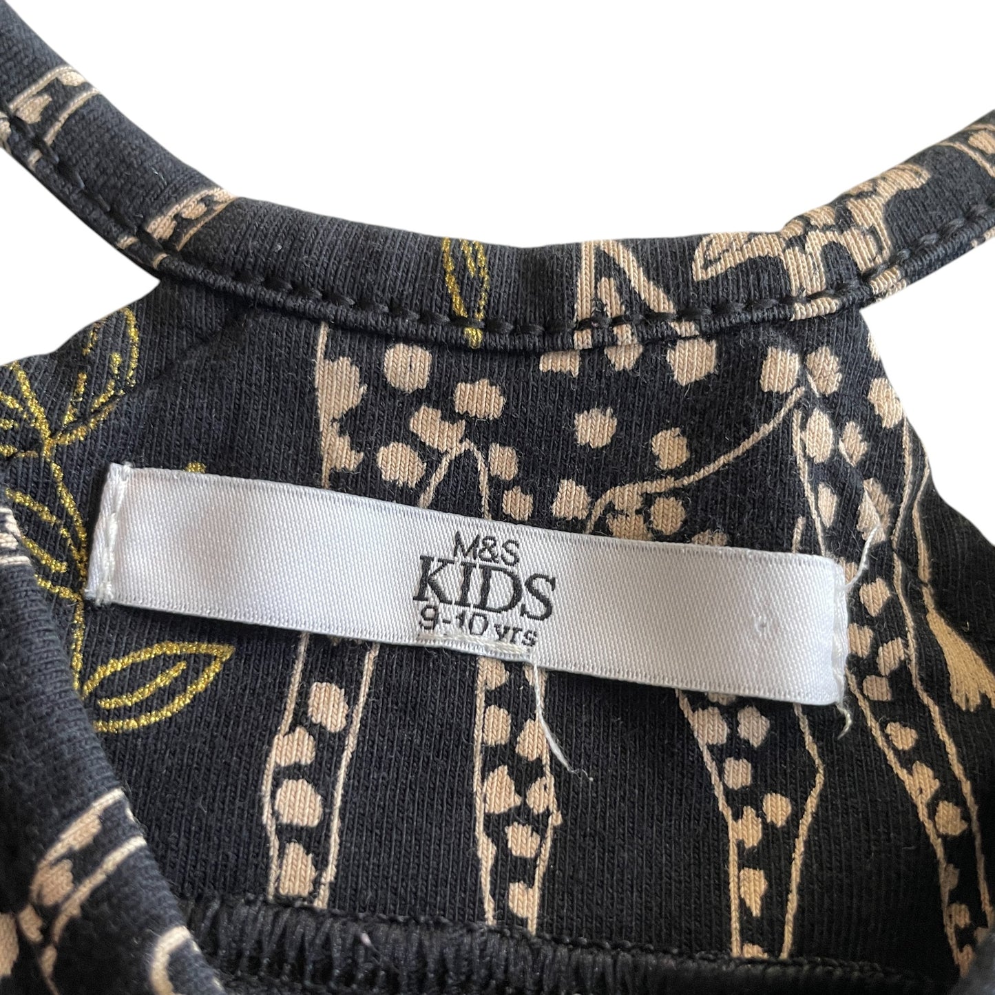 M&S dress 9-10 years black giraffe print sleeveless