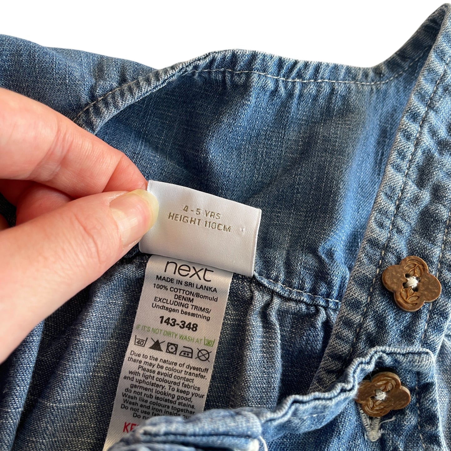Next dress 4-5 years blue denim A-line dress cotton