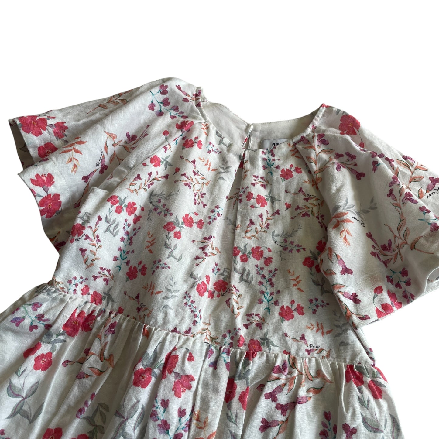 Reiss dress 5-6 years white floral linen cotton blend