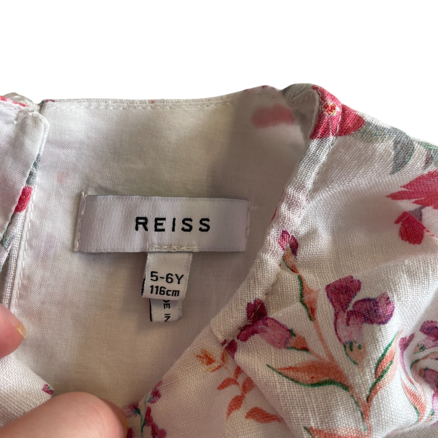 Reiss dress 5-6 years white floral linen cotton blend