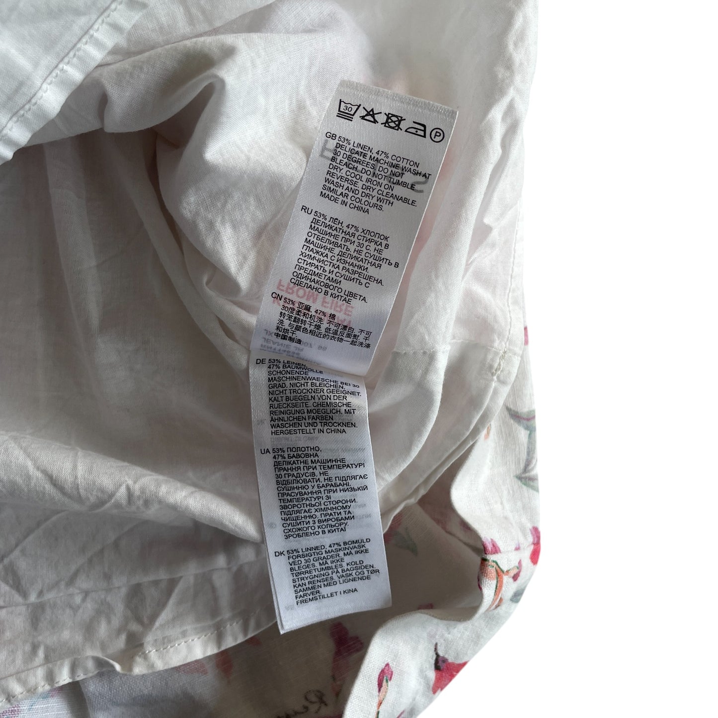 Reiss dress 5-6 years white floral linen cotton blend