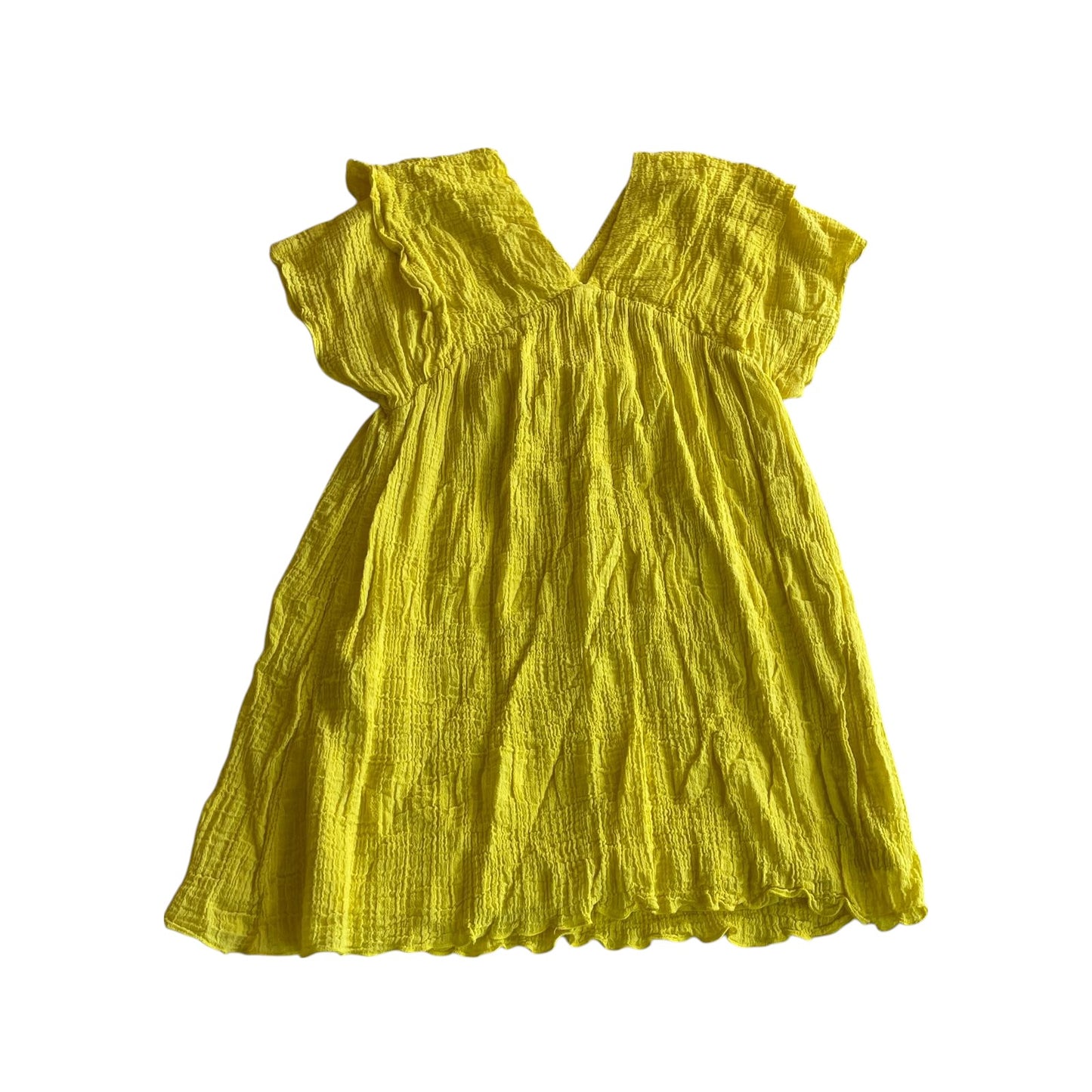 Zara dress 7-8 years yellow summery V-neck