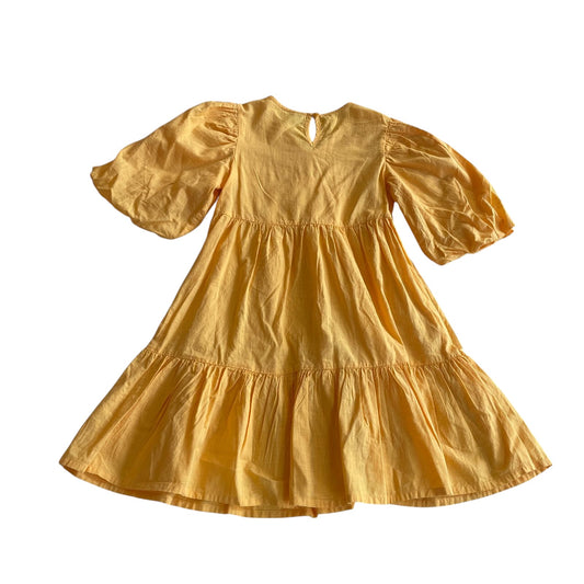 Tu dress 7-8 years orange short puff sleeve cotton