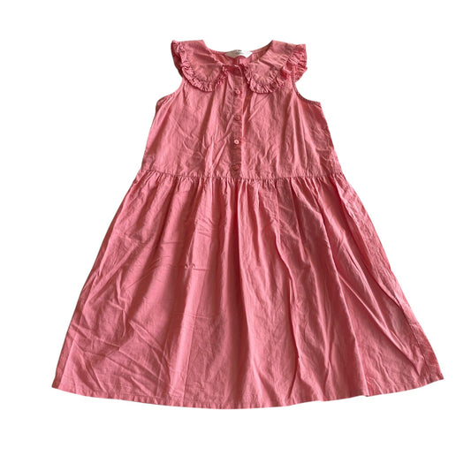 H&M dress 8-9 years pink sleeveless pilgrim collar cotton