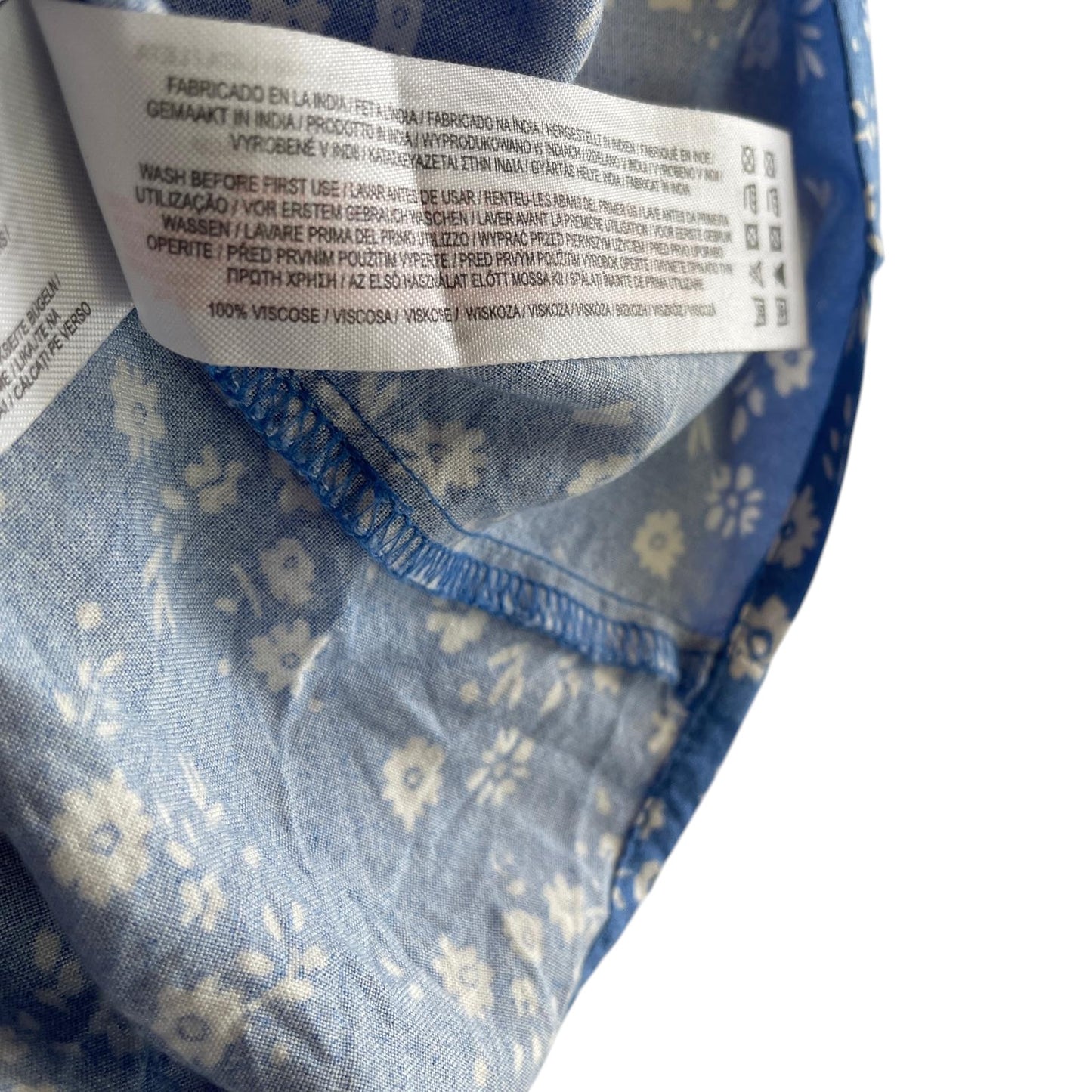 Primark dress 8-9 years blue floral tiered A-line