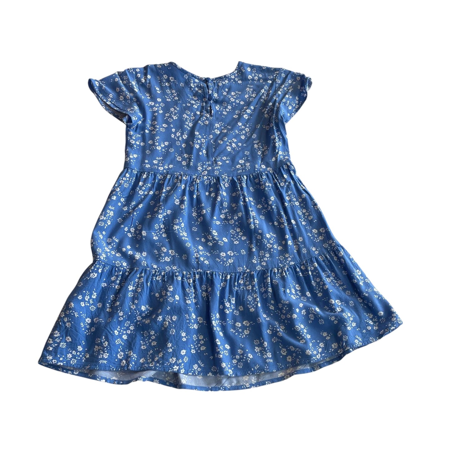Primark dress 8-9 years blue floral tiered A-line
