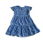 Primark dress 8-9 years blue floral tiered A-line