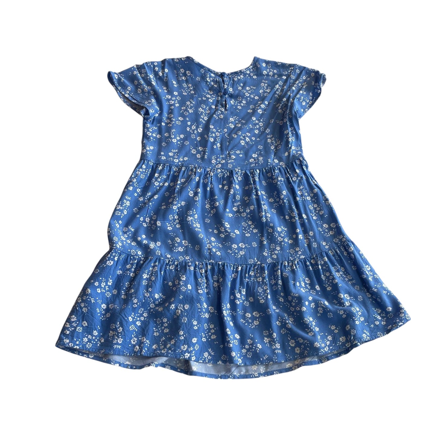 Primark dress 8-9 years blue floral tiered A-line