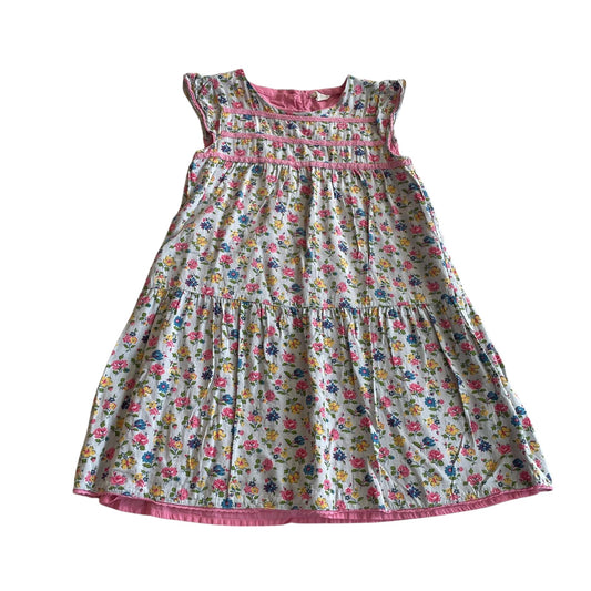 Boden dress 9-10 years light blue floral A-line empire waist viscose and cotton