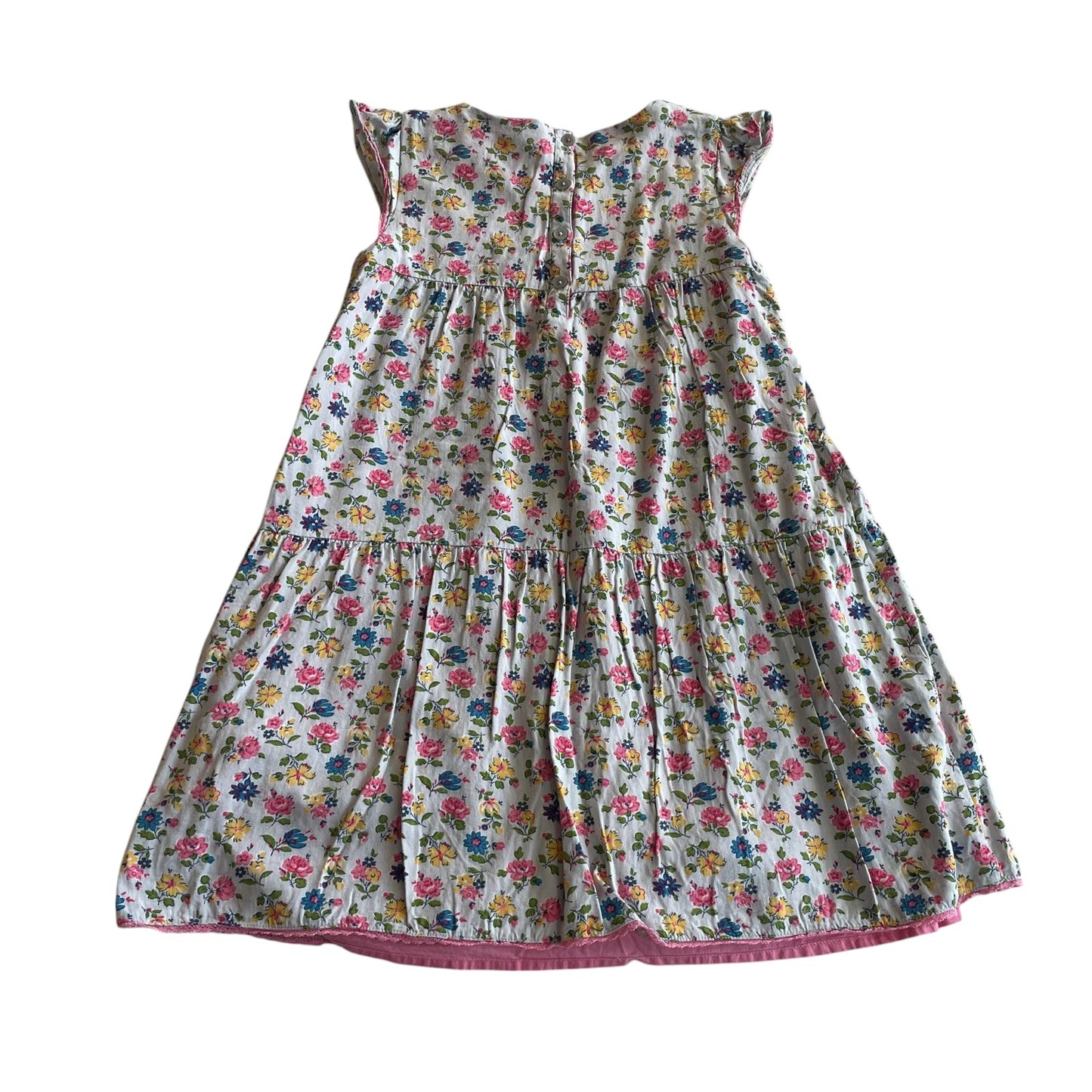 Boden dress 9-10 years light blue floral A-line empire waist viscose and cotton