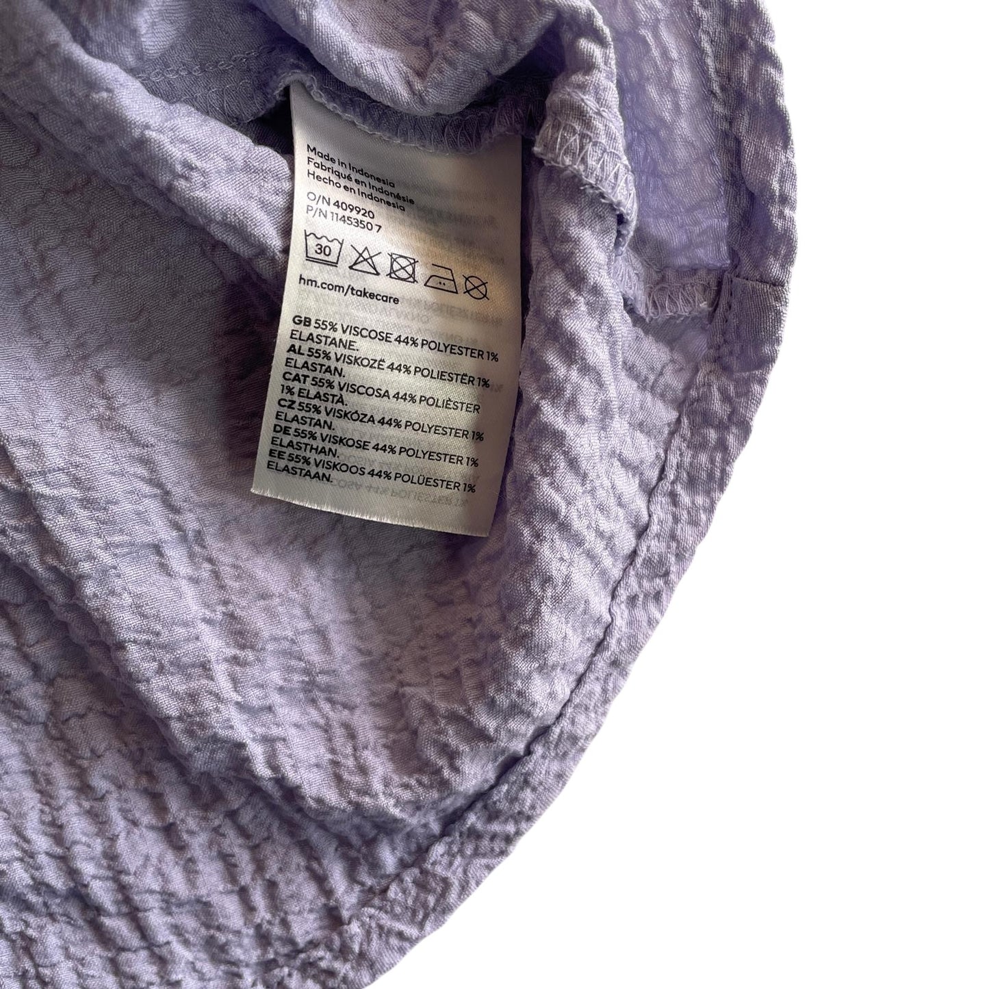 H&M dress 13-14 years lavender blue long sleeve with square neckline