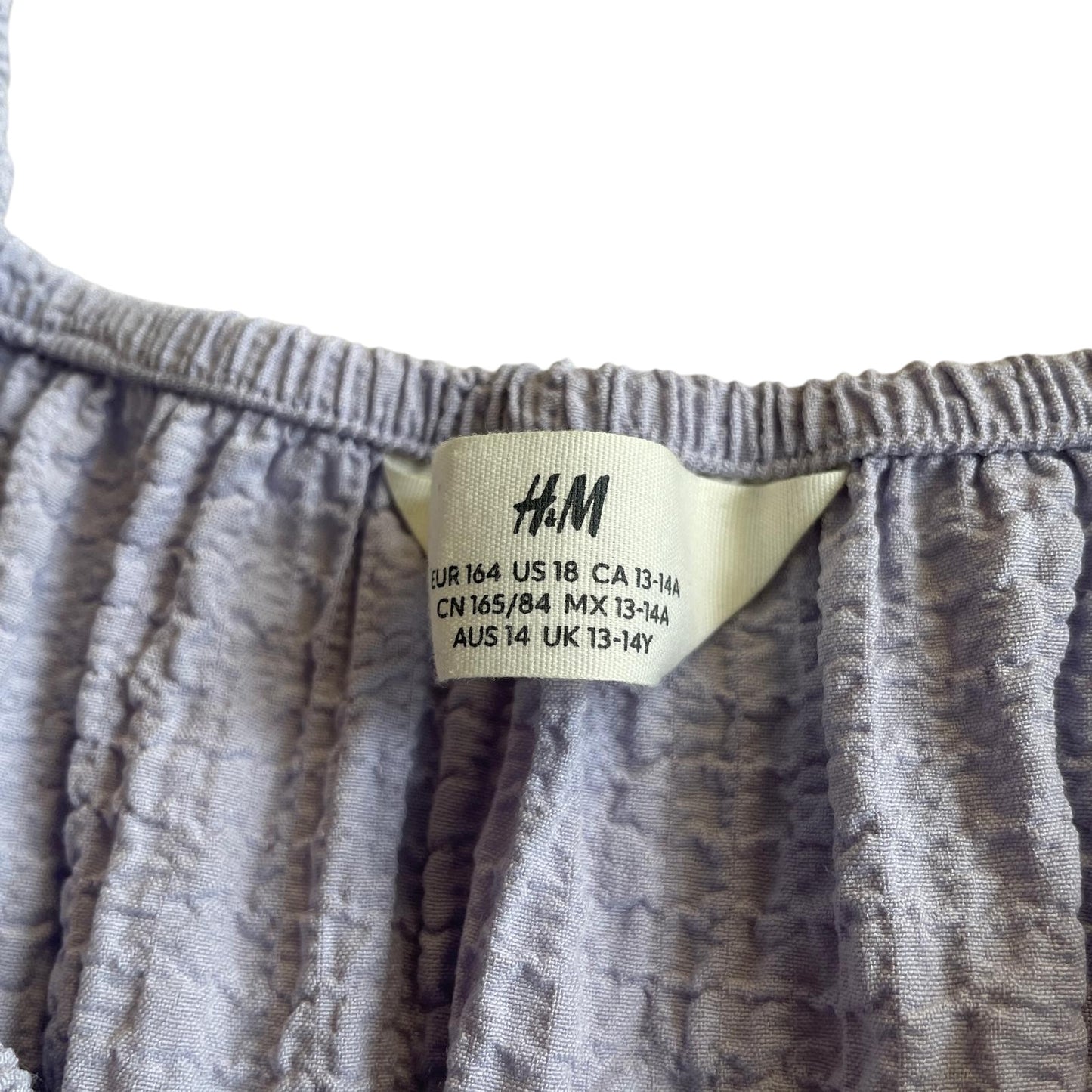 H&M dress 13-14 years lavender blue long sleeve with square neckline