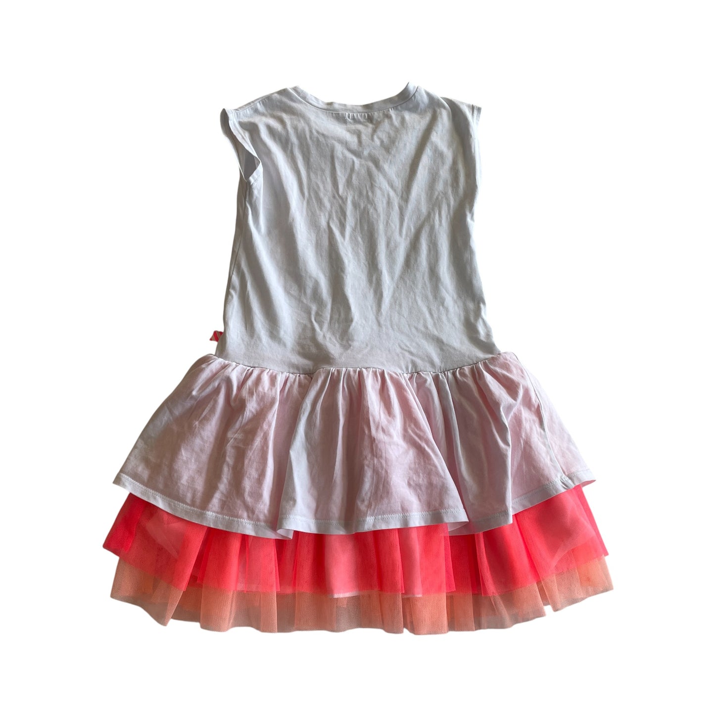 Billieblush dress 5-6 years white sequin parrot layered mesh skirt